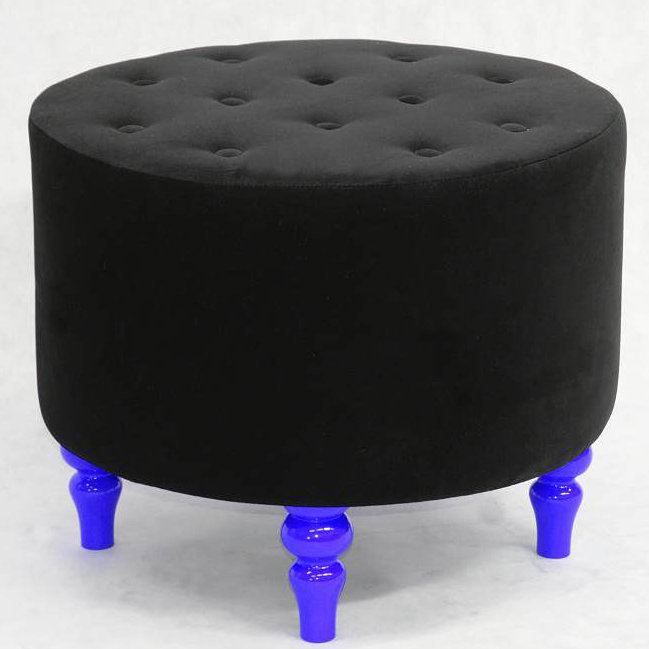 Gondola 55cm Wide Tufted Round Solid Colour Cocktail Ottoman